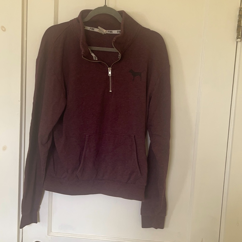 Pink Maroon Quarter Zip
